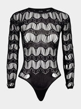 Saint Laurent Black Ladder-Knit Bodysuit