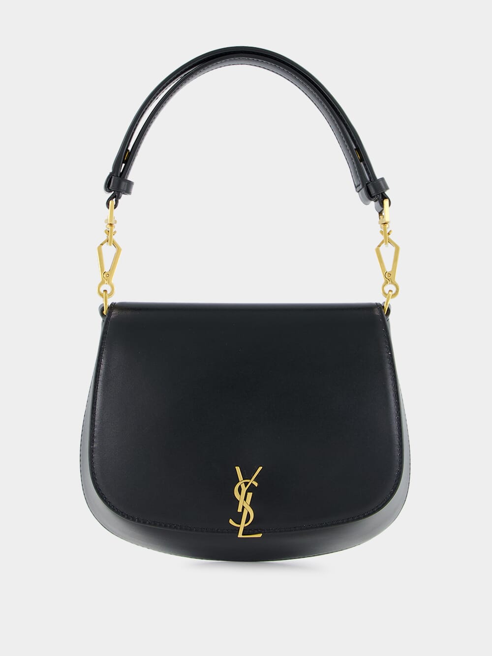 Voltaire Top Handle Bag in Black Box Leather