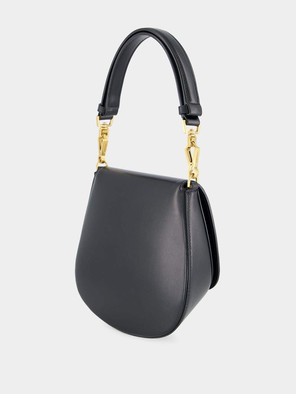 Voltaire Top Handle Bag in Black Box Leather