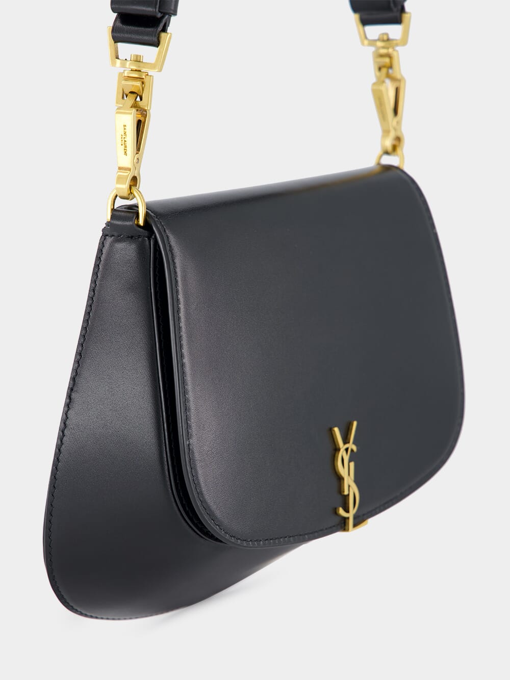 Voltaire Top Handle Bag in Black Box Leather