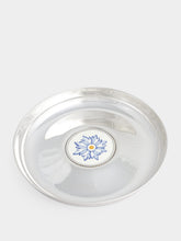 Leitão & Irmão Silver Portuguese Tile Tray Florão Ocre