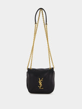 Saint Laurent Black Logo Plaque Foldover Top Shoulder Bag