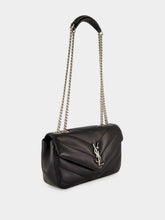 Saint Laurent Black Loulou Small Shoulder Bag in Matelassé Lambskin