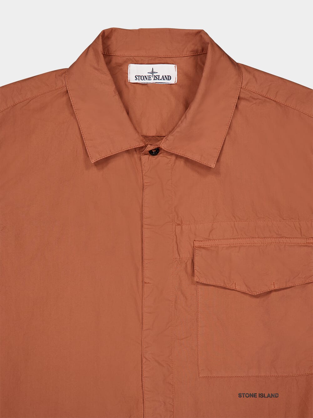 Rust Orange Spread Collar Shirt