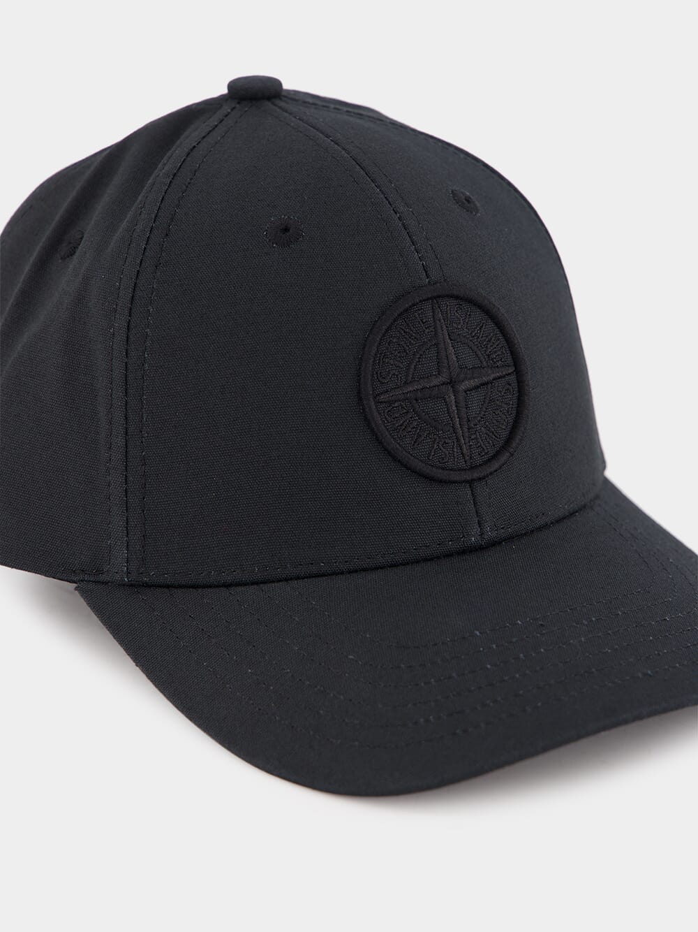 6-Panel Black Cotton Cap