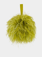 Ferragamo Antique Yellow Feather Mini Clutch Bag