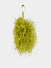 Ferragamo Antique Yellow Feather Mini Clutch Bag