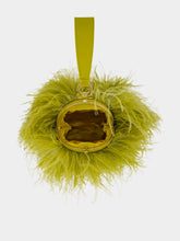Ferragamo Antique Yellow Feather Mini Clutch Bag