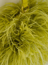 Ferragamo Antique Yellow Feather Mini Clutch Bag