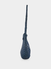Dragon Diffusion Nova Luna Ocean Blue Woven Leather Bag