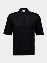 Saint Laurent Black Short-Sleeved Wool Polo Shirt