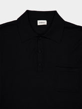 Saint Laurent Black Short-Sleeved Wool Polo Shirt