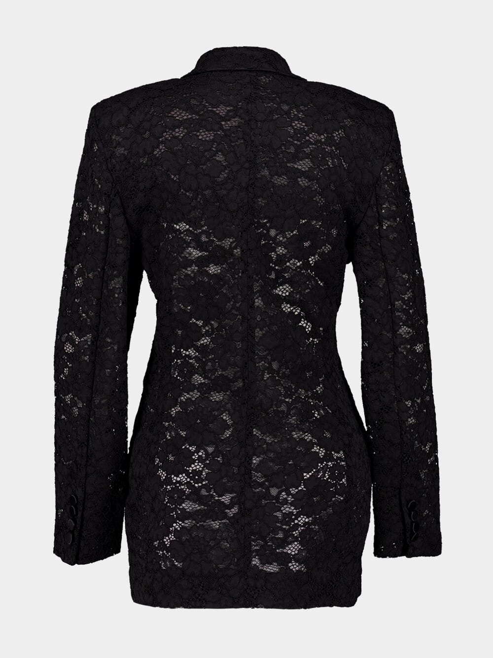 Black Lace Double-Breasted Jacket