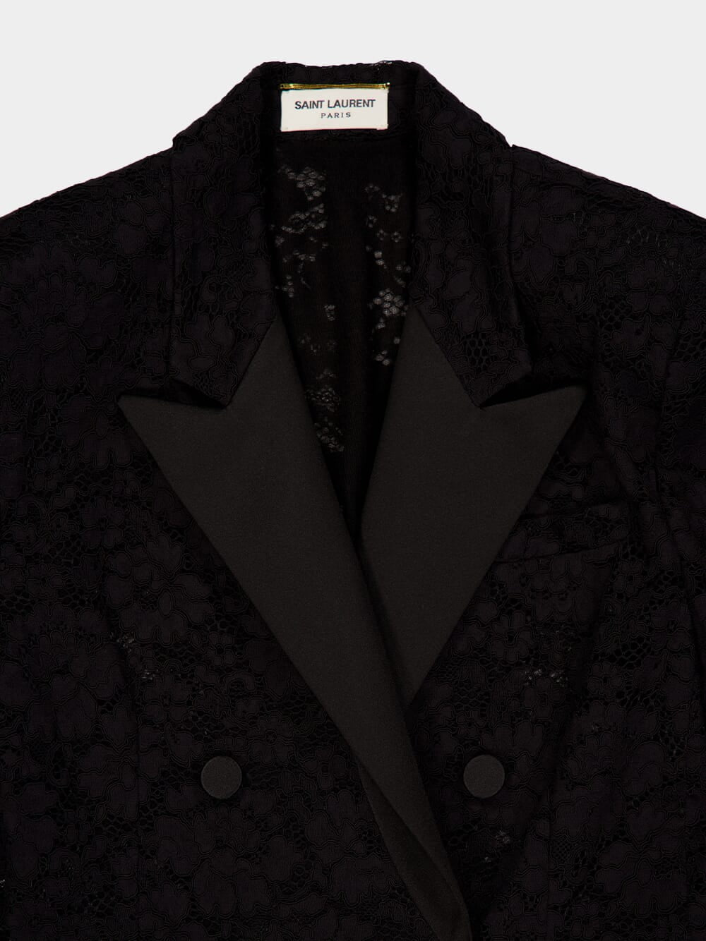 Black Lace Double-Breasted Jacket