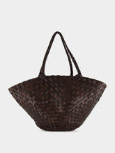 Dragon Diffusion Dark Brown Egola Woven Leather Basket Bag