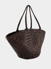 Dragon Diffusion Dark Brown Egola Woven Leather Basket Bag