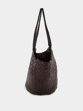 Dragon Diffusion Dark Brown Egola Woven Leather Basket Bag