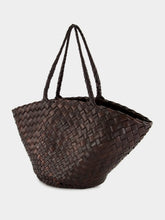 Dragon Diffusion Dark Brown Egola Woven Leather Basket Bag