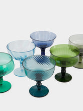 Bitossi Blue and Green Champagne Bowls Set of 6
