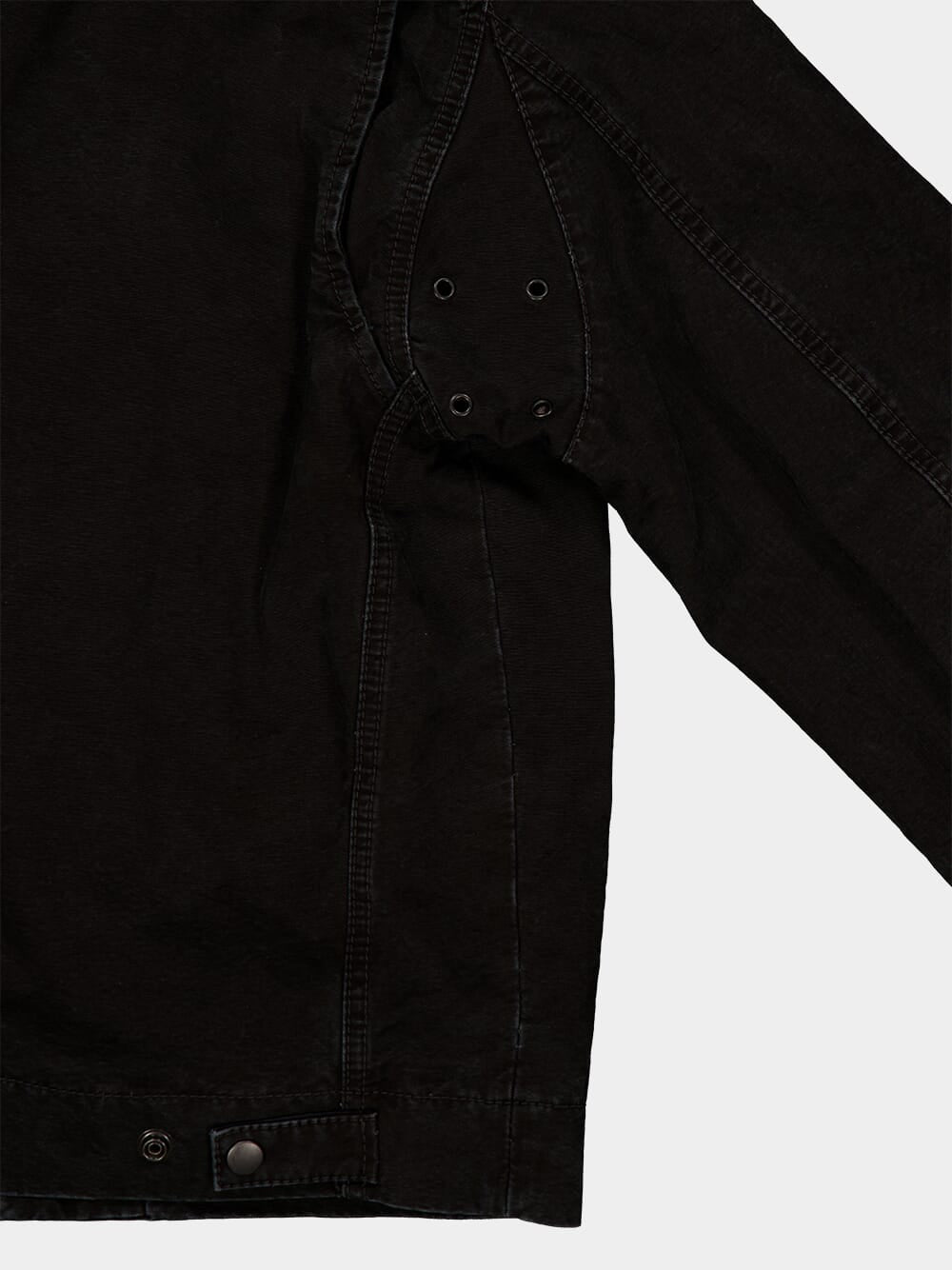 Black Cotton Canvas Work Jacket