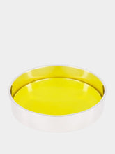 Silver Bottle Coaster with Yellow Porcelain