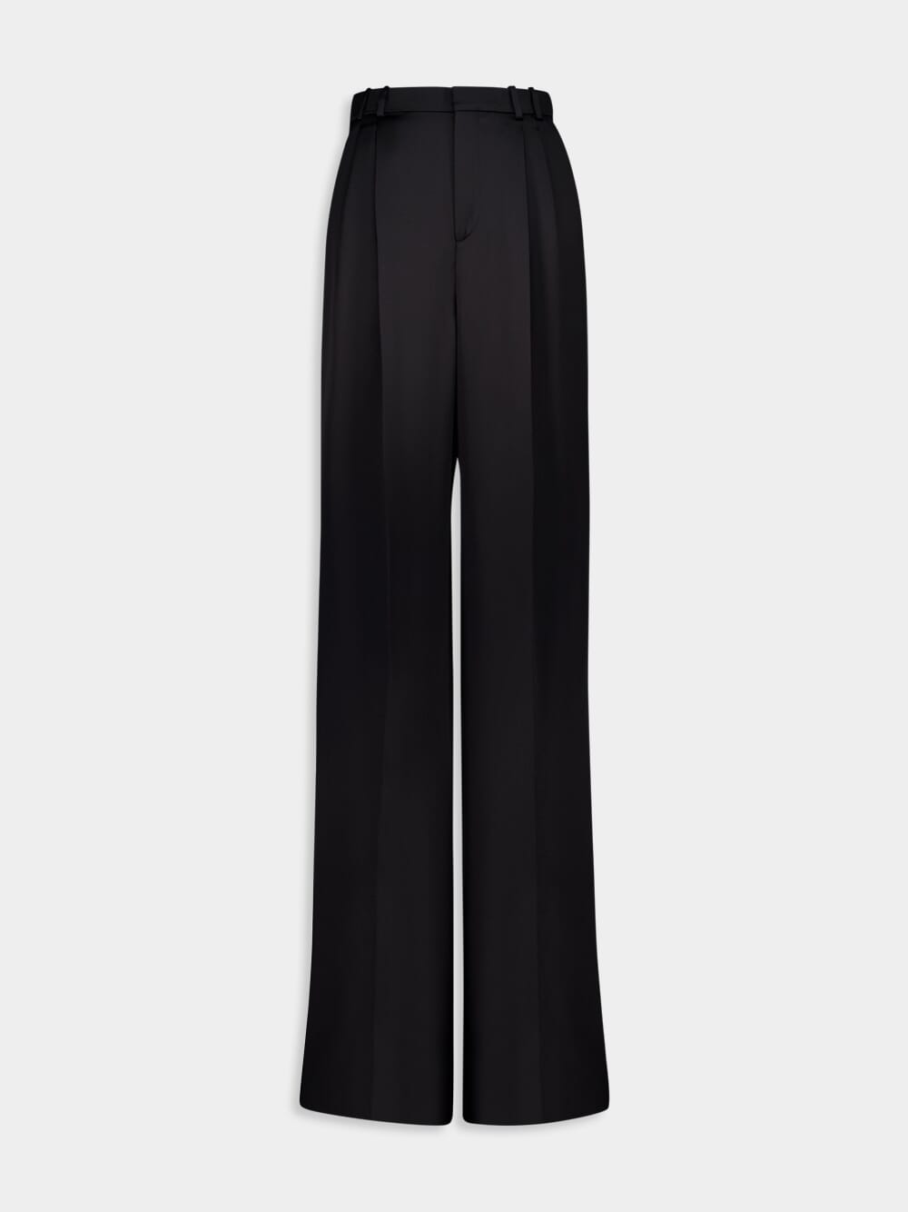 High-Waisted Silk Satin Trousers