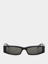 Gucci Black Rectangular Wraparound Sunglasses