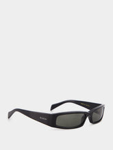 Gucci Black Rectangular Wraparound Sunglasses