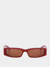 Gucci Rosso Ancora Rectangular Wraparound Sunglasses