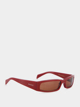 Gucci Rosso Ancora Rectangular Wraparound Sunglasses
