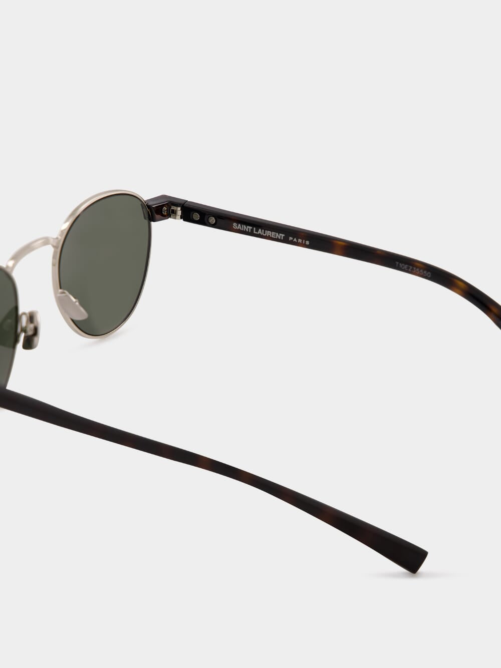 Silver YSL SI 707 Oval Sunglasses in Metal