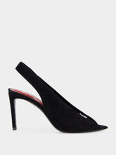 Valentino Garavani Black Révélé 105 Open-Toe Suede Pumps