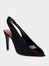 Valentino Garavani Black Révélé 105 Open-Toe Suede Pumps