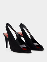 Valentino Garavani Black Révélé 105 Open-Toe Suede Pumps