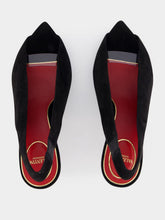 Valentino Garavani Black Révélé 105 Open-Toe Suede Pumps