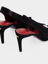 Valentino Garavani Black Révélé 105 Open-Toe Suede Pumps