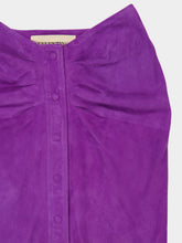 Valentino Garavani Purple Suede Skirt with Button Detail
