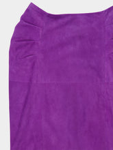 Valentino Garavani Purple Suede Skirt with Button Detail