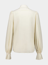 Valentino Garavani Vanilla Silk Crêpe de Chine Long Sleeve Shirt