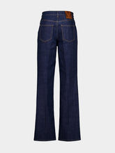 Valentino Garavani Dark Blue Denim Trousers with Logo Buttons