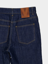 Valentino Garavani Dark Blue Denim Trousers with Logo Buttons