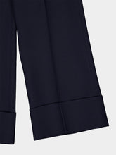 Valentino Garavani Navy VLogo Wool Wide-Leg Trousers