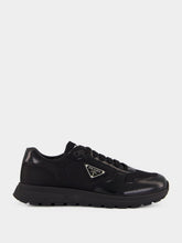 Prada Black Prax 01 Re-Nylon and Brushed Leather Sneakers