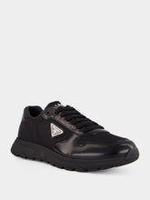 Prada Black Prax 01 Re-Nylon and Brushed Leather Sneakers