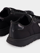 Prada Black Prax 01 Re-Nylon and Brushed Leather Sneakers
