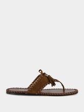 Prada Cocoa Brown Braided Leather Thong Sandals