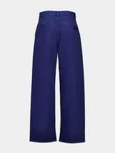Miu Miu Ink Blue Garment-Dyed Gabardine Pants