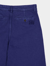 Miu Miu Ink Blue Garment-Dyed Gabardine Pants