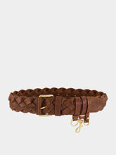Miu Miu Tobacco Braided Leather Belt