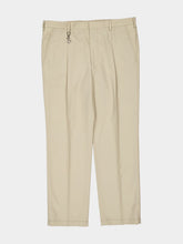 Prada Beige Slim Fit Trousers with Triangle Key Ring